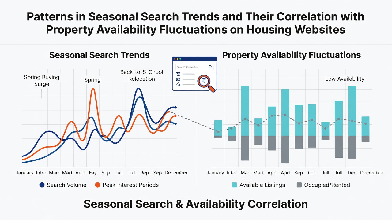 Patterns in Seasonal Search Trends and Their Correlation with Property Availability Fluctuations on Housing Websites